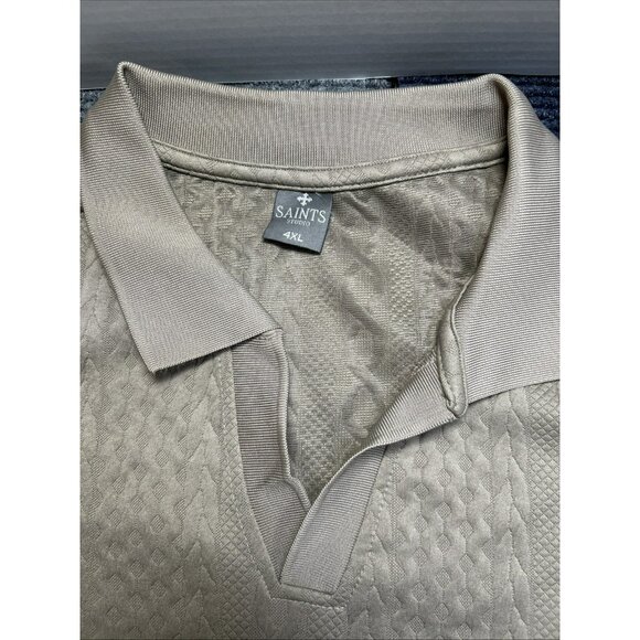Saints Studio Men's Apparel Brown Embossed T- Shirt 4XL Cable Knit Pattern - Picture 3 of 5